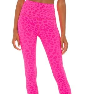 SOLD Beyond Yoga Neon Electric Pink Leopard Leggings